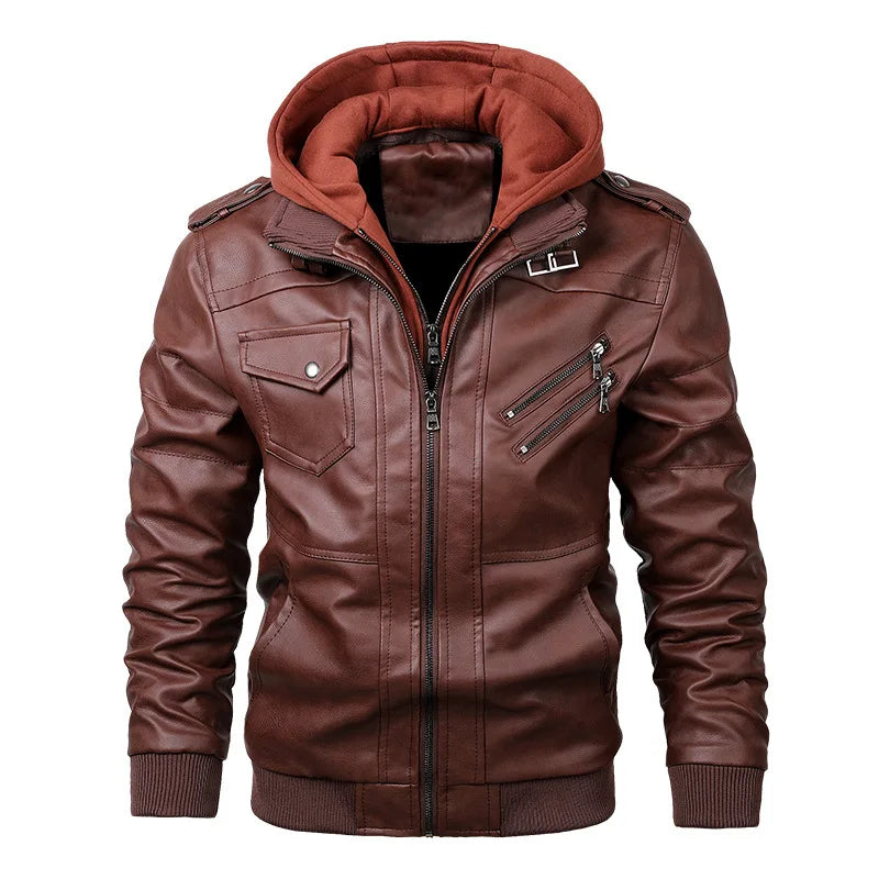 Aviator Street Leather Jacket – Recon Hood Edition